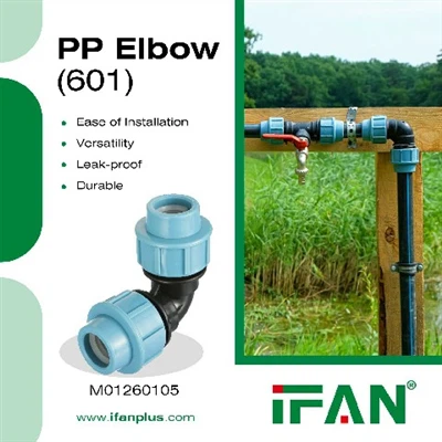 IFAN PP Quick Connect 601 Elbow, Professional Quality, Quick Installation!